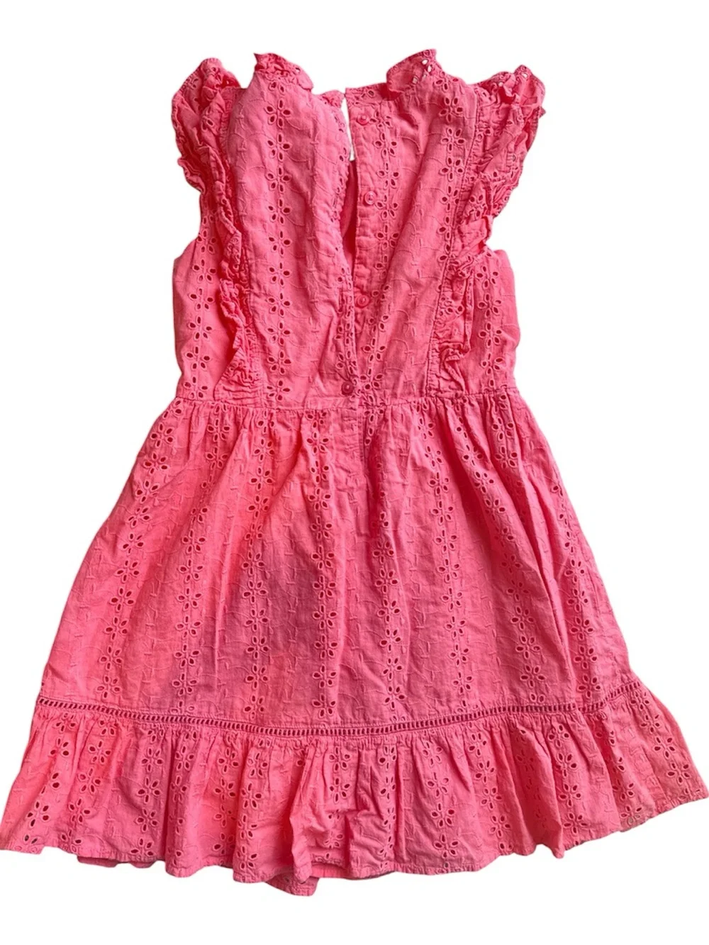 Janie and Jack Pink Eyelet Ruffle Dress